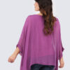 Yksivärinen silkkinen poncho - liila - Image 2