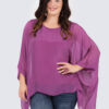 Yksivärinen silkkinen poncho - liila