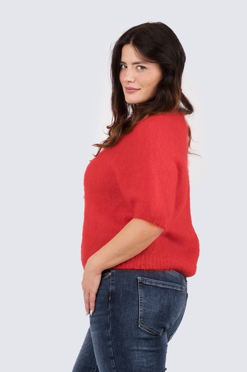 Kirsti kidmohair neule -punainen - Image 2