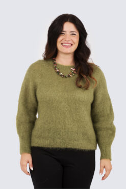 Beatrice kidmohair neule-pistaasi