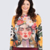 Carmela print neule - Frida ja kukat