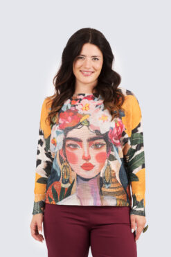 Carmela print neule - Frida ja kukat